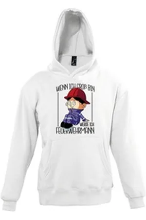 Youth Designz Kapuzenpullover Feuerwehrmann Jungen Pullover Hoodie mit lustigem Frontprint weiß 86-94 ( 2 Jahre )