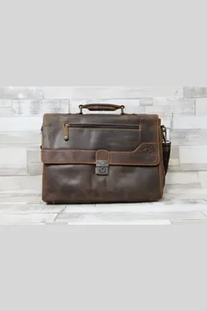 Billy The Kid Aktentasche Ranger Leder Aktentasche mit Griff A4 Businesstasche