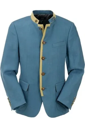 Wiesnkönig Trachtenjacke Leinenjacke Toni blau 58