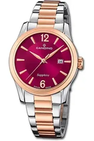 Candino Quarzuhr Damenuhr Classic, (Analoguhr), Damenuhr Edelstahlarmband silber, kupfer roségold, rundes Gehäuse 33mm silberfarben
