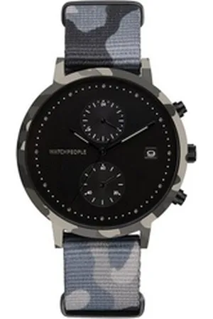 Watchpeople Multifunktionsuhr Cosmo Camouflage WP 051-01, flach, Datumsanzeige, Dual-Time, easy release Band