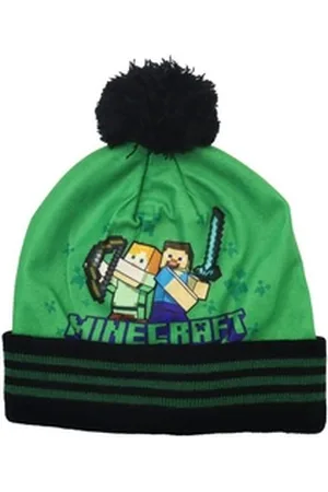 Minecraft Bommelmütze Steve Alex Creeper Jungen Wintermütze Motivwahl Gr. 54 bis 56 grün 56