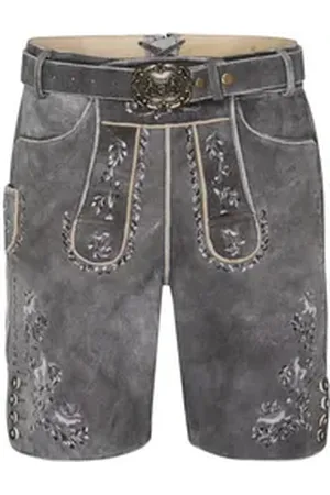 Almsach Trachtenlederhose Kurze Lederhose grau 48