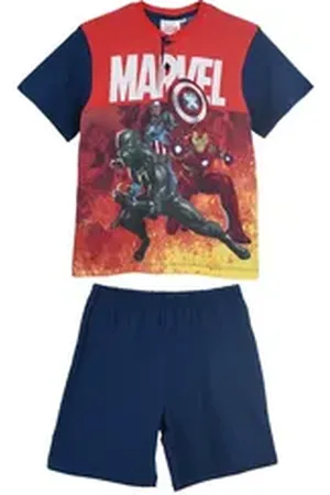 The Avengers Shorty Captain America Ironman Black Panther Kinder Jungen Pyjama Schlaf-Set (2 tlg) blau 104