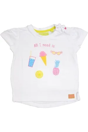 Lemon Beret T-Shirt Baby T-Shirt "All I need is" in weiß aus reiner Baumwolle, mit Frontprint weiß 86