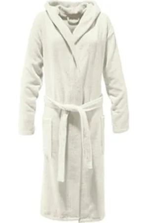 Erwin Müller Bademantel Unisex-Bademantel "Achberg" mit Kapuze, Langform, Frottier, mit Kapuze, default, Walk-Frottier Uni weiß XL