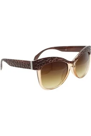 Alessandro Sonnenbrille Kroko mit Krokobesatz braun