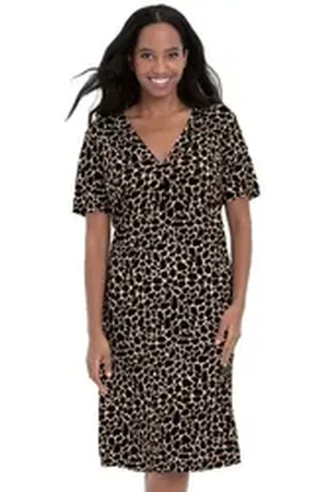 Anita Since 1886 Sommerkleid Trendy Giraffe - Style Taormina Standkleid mit V-Auschnitt braun S