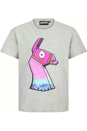 Fortnite Print-Shirt Gamer Lama Jungen kurzarm T-Shirt Shirt Gr. 152 bis 164 grau 152