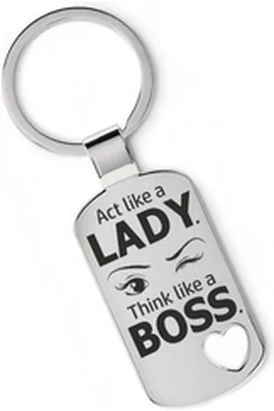 Lieblingsmensch Schlüsselanhänger Act like a lady - Think like a boss - tolles Geschenk & Glücksbringer (Schlüsselanhänger mit Gravur, inklusive Schlüsselring), Robuste und filigrane Lasergravur