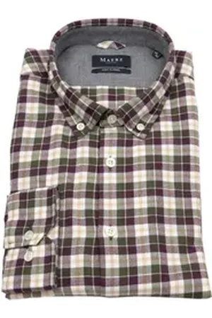Maerz Karohemd leicht tailliert Button-Down-Kragen bunt L