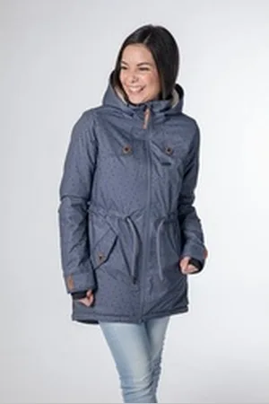 CNSRD Funktionsparka CHARLOTTE COAT NIGHT CS WOMEN mit hochschließendem Kragen und Kapuze blau 40