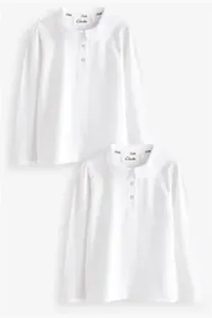 Clarks Poloshirt Langarm-Poloshirts für Mädchen im 2er-Pack (2-tlg) weiß 166 (15 J.)