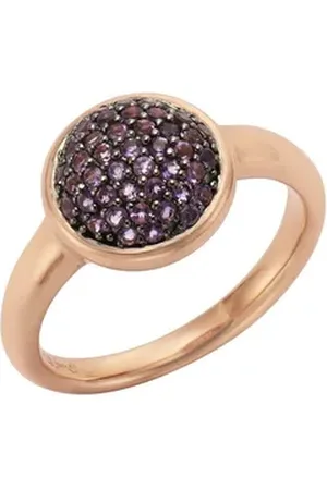 Jamelli Fingerring 925 Silber rosé vergoldet Amethyst rot 056 (17,8)