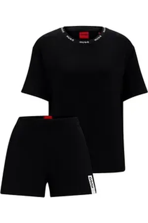 HUGO BOSS Pyjama Unite Short Set (2 tlg) mit Logo-Druck schwarz S