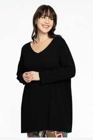 Yoek Longpullover Damen Pullover Große Größen schwarz 38/40