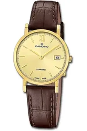 Candino Quarzuhr Damenuhr Classic, (Analoguhr), Damenuhr Lederarmband dunkelbraun, rundes Gehäuse, klein (ca. 29mm) braun