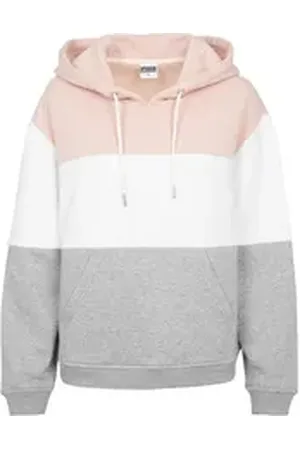 Urban classics Rundhalspullover Damen Ladies Oversize 3-Tone Hoody (1-tlg) rosa XS