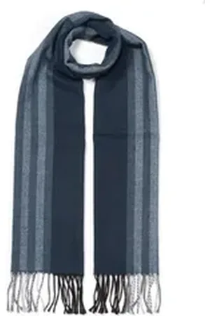 Carlo Monti Strickschal, angenehm weich, Modeschal, lange mehrfarbige Fransen blau