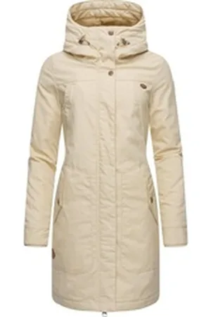 Ragwear Wintermantel Jannisa stylischer Damen Winterparka mit Kapuze beige|braun L (40)