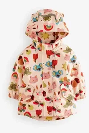 Next Regenjacke Wasserfester Mantel mit Farbblockoptik (1-St) beige 62-68 (3-6 Mon.)