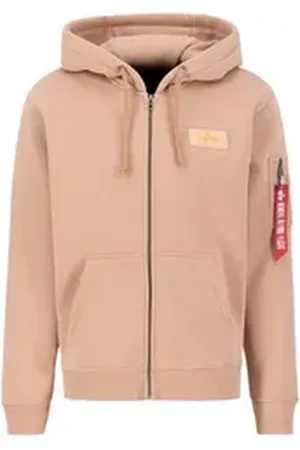 Alpha Industries Hoodie Men - Hoodies Back Print Zip Hoodie braun 2 XL