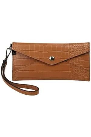 Cluty Abendtasche, echt Leder, Made in Italy braun