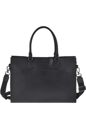 Greenburry Aktentasche Pure Black, Shopper, Hauptfach, Vorfach, Notebookfach 37x24cm, Leder schwarz