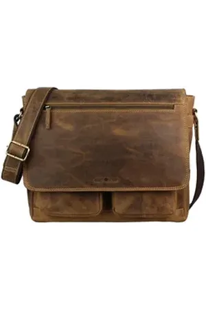 Baoobaoo Greenburry Laptoptasche Vintage Leder Messenger Schultertasche Laptop Tasche FlapBag 1781-25 braun