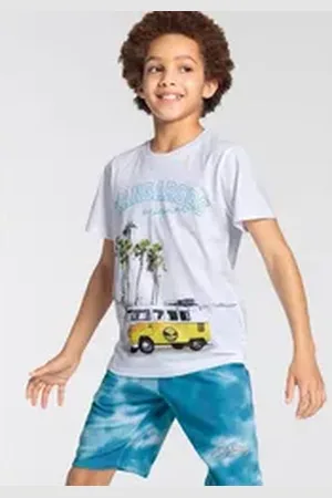 KangaROOS T-Shirt Jungen Mit großem Frontprint weiß 176/182
