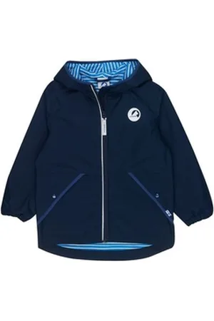 FINKID Jumpsuit Puuskiainen Regenjacke Navy/Denim 100/110 Winddicht Wasserdicht Kapuze Outdoorjacke Unisex Kinder Gr.100/110
