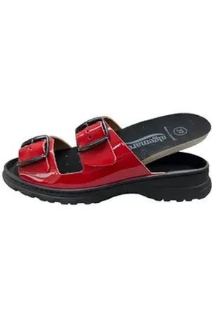 Algemare Damen Pantolette Lack 6117-5050 rot Pantolette rot|schwarz 36 EU