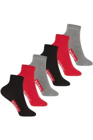 Kickers Füßlinge Kinder kurze Sport Fan Socken für Jungen und Mädchen grau|rot|schwarz 31-34
