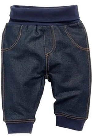 Schnizler Schlupfhose Baby Sweat-Hose Jeans-Optik blau 74