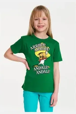 LOGOSHIRT T-Shirt Speedy Gonzales - Looney Tunes mit tollem Frontprint grün 92/98