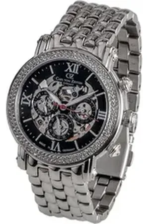 CARL VON ZEYTEN Automatikuhr Kniebis CVZ0062BKMS, Armbanduhr, Damenuhr, Made in Germany, Mechanische Uhr, Datum silberfarben