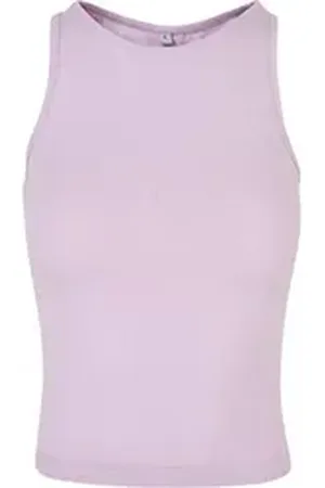 Build Your Brand Trainingsshirt Damen Racer Back Top hoher Rundhalsausschnitt lila 4XL
