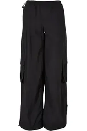Urban classics Stoffhose Damen Ladies Wide Crinkle Nylon Cargo Pants (1-tlg) schwarz XL