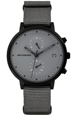 Watchpeople Multifunktionsuhr Cosmo Black Nato WP 050-03, flach, Datumsanzeige, Dual-Time, easy release Band