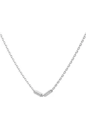 HUGO BOSS Kette ohne Anhänger Schmuck Edelstahl Halsschmuck Ankerkette LARIA, mit Glasstein silberfarben