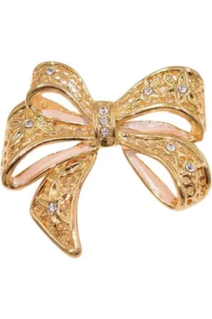 Firetti Brosche Schmuck Geschenk Ansteckschmuck Schleife, mit Zirkonia (synth) gelb|goldfarben