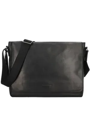 Greenburry Messenger Bag Pure Black, Leder schwarz