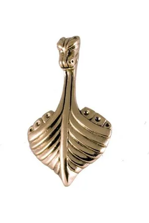 HOPLO Kettenanhänger Wikingerschiff Anhänger Schmuck Bronze - Wikinger - 21x37 mm