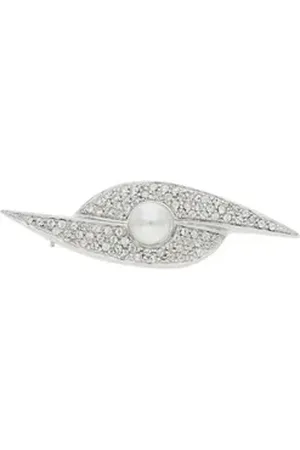 JuwelmaLux Brosche Brosche 925 Silber mit Zirkonia und Perlimitat