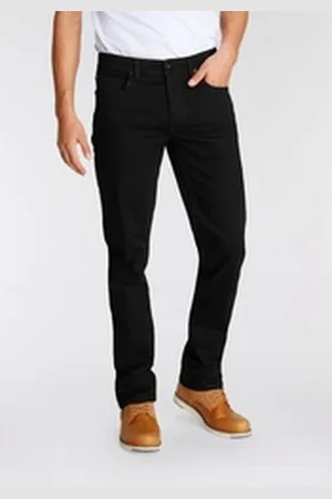 AJC Straight-Jeans gerade geschnitten, Used-Look-Waschung, niedrige Leibhöhe schwarz 42