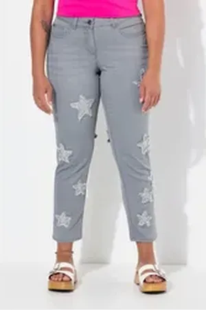Angel of Style Angel of Style 5-Pocket-Jeans Jeans Straight Fit Sterne 5-Pocket grau 42