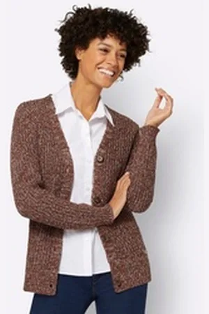 WITT WEIDEN Strickjacke Strickjacke braun|rot 54