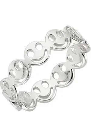 KangaROOS Fingerring Schmuck Geschenk Silber 925 Damenring Smiley Lächeln Happy, K0064R, Exklusiv bei uns silberfarben 53