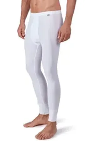 HUBER Lange Unterhose Herren Pant lang mit Eingriff Cotton Fine Rib (Stück, 1-St) mit eingriff weiß XL