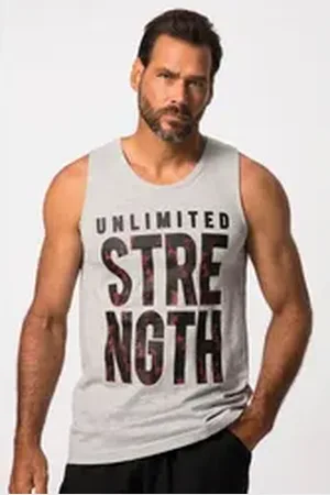 JP 1880 T-Shirt Tanktop Fitness STRENGTH Print QuickDry grau 3XL